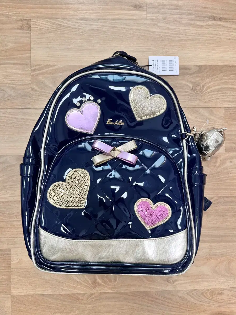 french cat Navy Heart School Bag Elementary School Student Bag