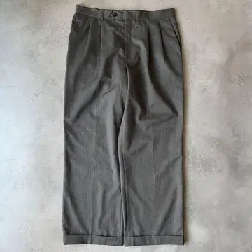 80s Bill Blass 2턱 슬랙스 그레이 초와이드 스트레이트 USA