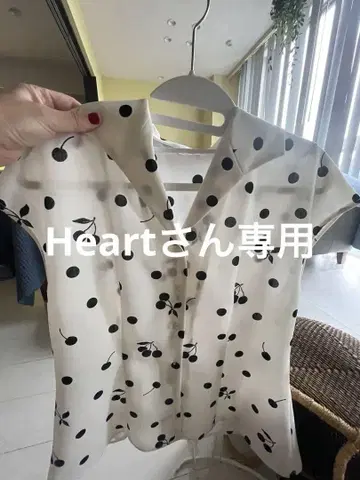 IENA sese 체리 패턴 오픈 카라 블라우스 셔츠