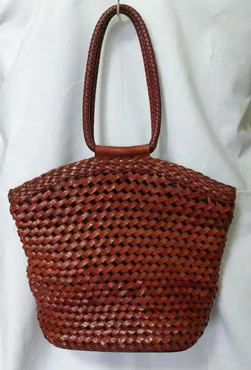 천연 가죽 토트백 브라운