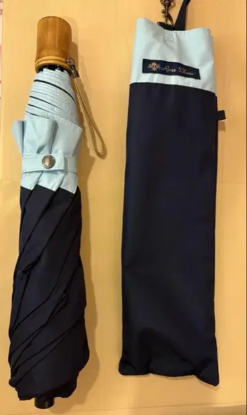 아시야 로사브랑 양산 2단 접이식 미들 콤비 네이비 파우더 블루