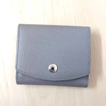 TOPKAPI/탑카피 콜로라토 각진 주름 엠보 이중 지갑 그레이 소가죽