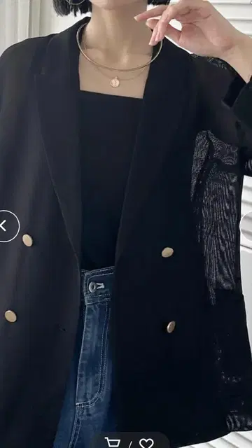 두아르시브 메쉬 테일러드 더블 자켓 블랙