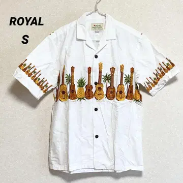 로얄 알로하 셔츠 하와이 파인애플 화이트 S