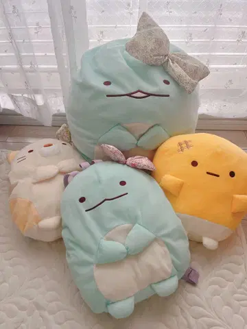 스미코구라시 백팩형 봉제 인형 세트 고양이 토카게 콘