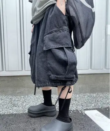 XU 데님 와이드 하츠 팬츠