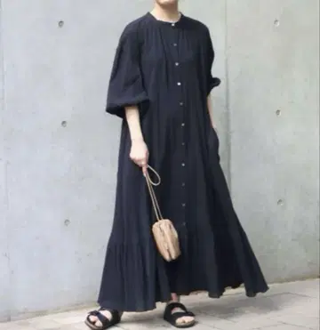 SLOBE IENA 워셔블 플레어 원피스 블랙 38
