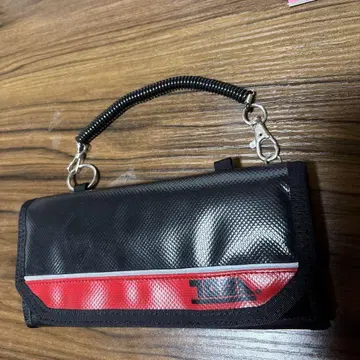 블랙 나일론 장지갑 카드 포켓 부착