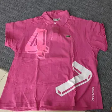 Lacoste 핑크 피케 셔츠 사이즈 5