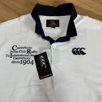CANTERBURY 라거 셔츠 피케 셔츠 반팔 상의 화이트 L