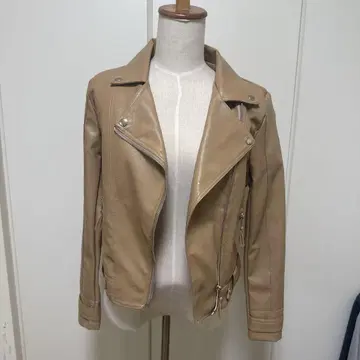 카멜 컬러 라이더 자켓 사이즈 M