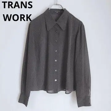 변압기 워크 긴팔 셔츠 비침 도트 럭셔리 상의 블랙