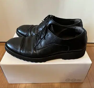 블랙 가죽 레이스업 슈즈 nano universe