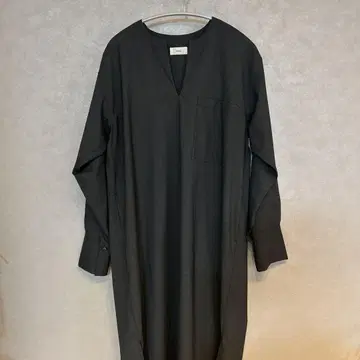 IENA 다크 그레이 V넥 롱 원피스 셔츠 원피스