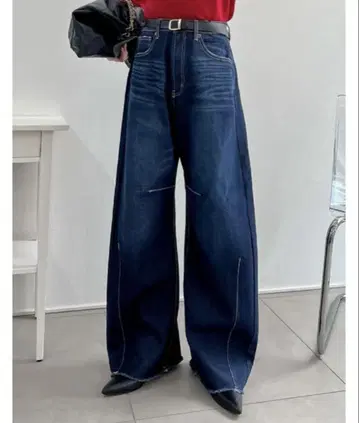 배럴 레그 데님 팬츠