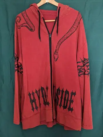 HYDE INSIDE 후드티 레드 L 사이즈
