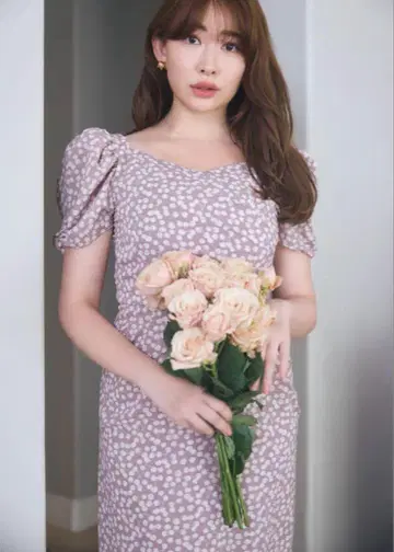 체리 패턴 캐시-코어 원피스