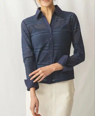 나라 까미체 레이스풍 이탈리아 저리 긴팔 셔츠 사이즈 1