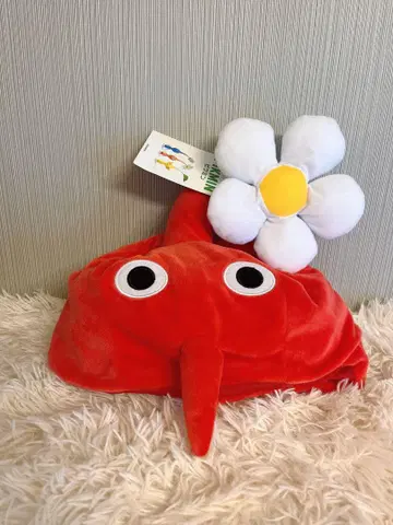 새상품 피크민 변신 모자 봉제 인형 빨간색 5개