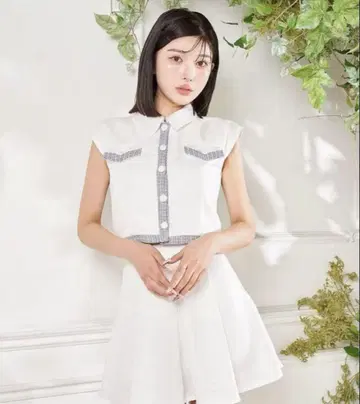 Darich 화이트 스커트 셋업 free