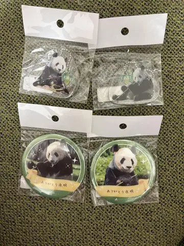 어드벤처 월드 팬더 캔뱃지 키링 에이메이 세트