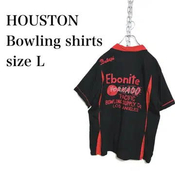 HOUSTON 휴스턴 체인 스티치 볼링 셔츠 구제 의류 블랙 L