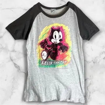 Felix the Cat 래글런 티셔츠 펠릭스 프린트 1983년