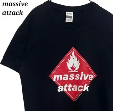 massive attack BLUE LINS 티셔츠 서양 POP 블랙