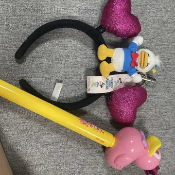 도널드 덕 헤어밴드와 펜 세트
