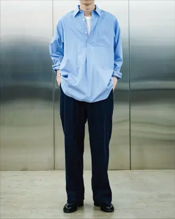 mill PULL OVER SHIRT 24SS 색스 블루 스트라이프