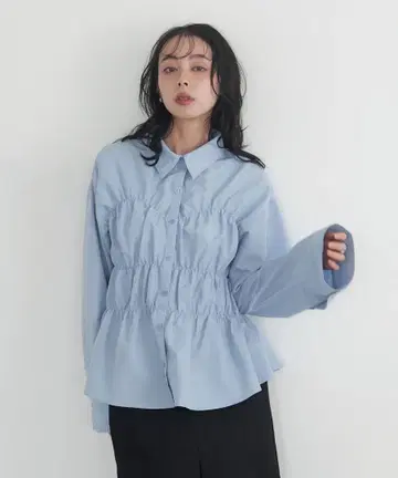 LIAN 셔링 뷔스티에 디자인 셔츠