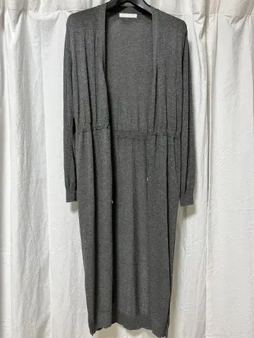 니콜 여성용 그레이 라메 긴팔 롱 가디건
