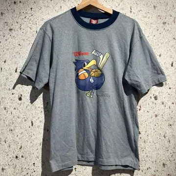 90s WILSON 프린트 보더 티셔츠 윌슨