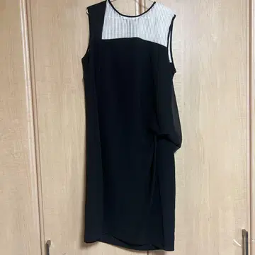 택 포함 스콧 클럽 페치 로브 원피스 절개 화이트 블랙 블랙 9호