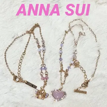 ANNA SUI 안나수이 목걸이 2줄 나비 버터플라이 하트 Y2K