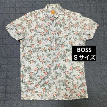 BOSS ORANGE 휴고보스 반팔 셔츠 꽃무늬 알로하 셔츠 S