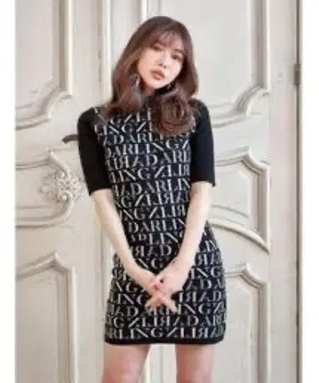 Darich 모노그램 니트 미니 원피스 블랙