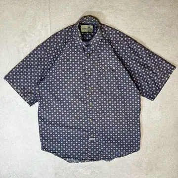 DOCKERS 네이비 도트 무늬 반팔 셔츠