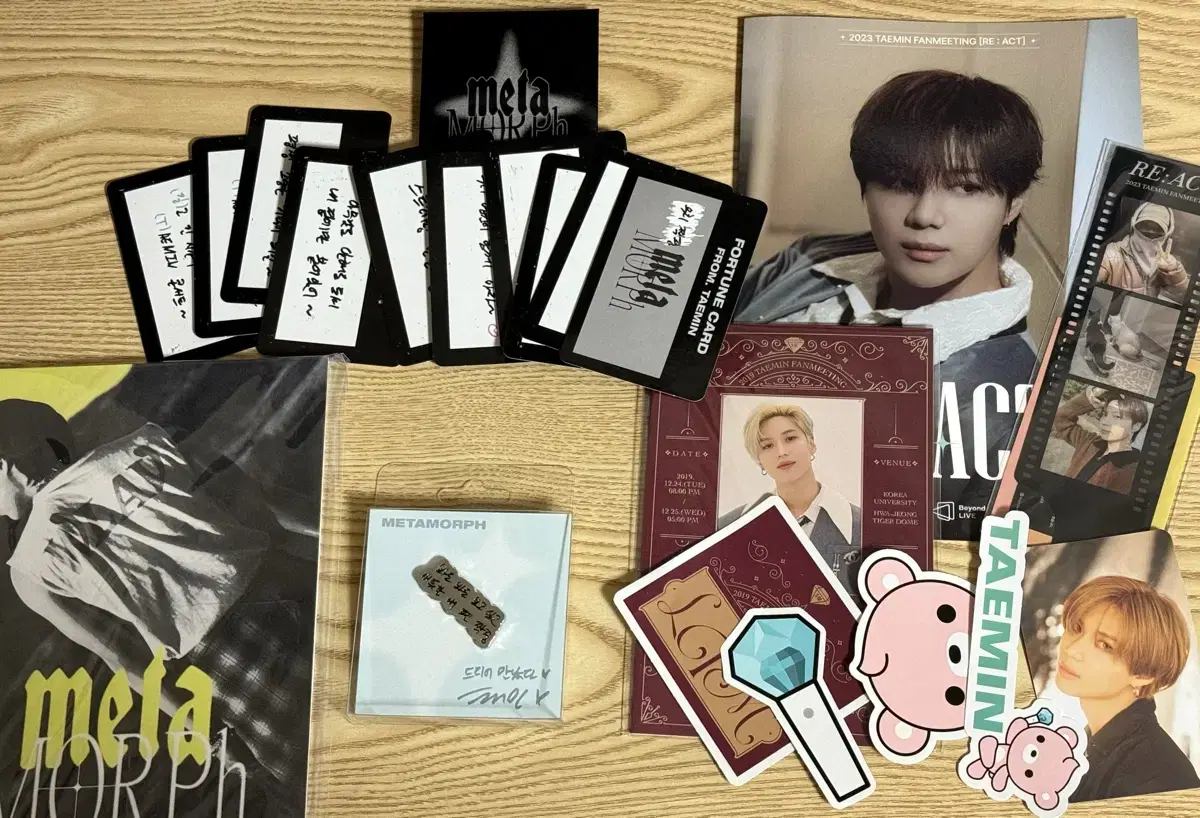 샤이니 태민 메타모프 콘서트 MD 및 팬미팅 입장 선물들 일괄
