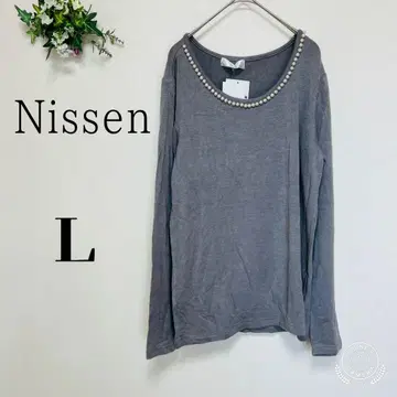 새상품 니센 여성용 (L) 니트 스웨터 펄 긴팔