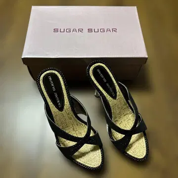 SUGAR SUGAR 블랙 오픈토 샌들