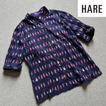 HARE 줄지어 있는 민족 people 올 패턴 블라우스