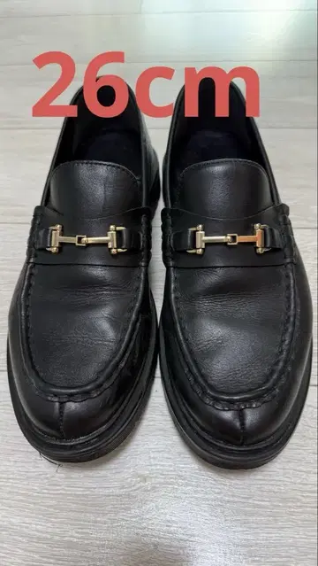 지유 리얼 가죽 비트 로퍼 블랙 26cm