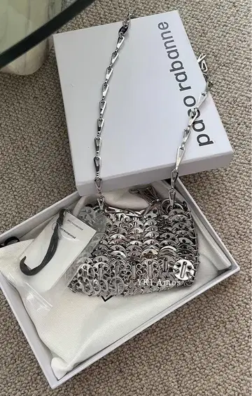 paco rabanne 라반 1969 숄더백 실버 나노