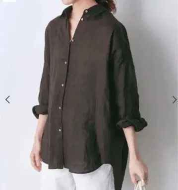 Spick and Span 린넨 카슈쿨 빅 셔츠