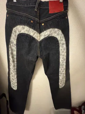새상품급 EVISU 가문 문양 데님 팬츠