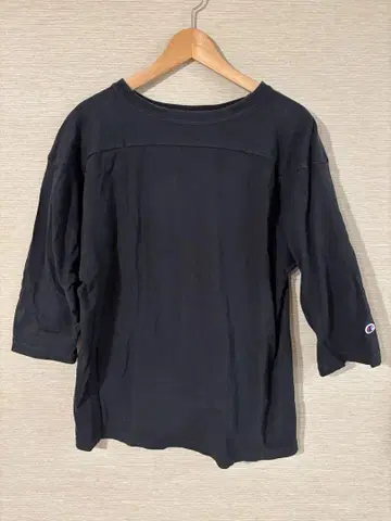 Champion T1011 블랙 L 사이즈 7부/긴팔 티셔츠