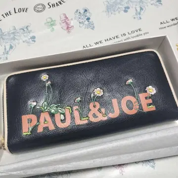 PAUL & JOE 꽃무늬 자수 여성용 장지갑 블랙 폴 & 조