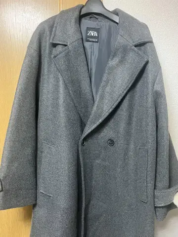 자라 그레이 더블 브레스트 코트