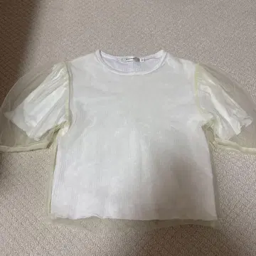 MOUSSY 시스루 퍼프 슬리브 상의 F